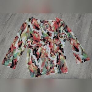 Multicolor Abstract Print Women's Top